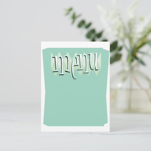 Cool retro stijl Blank menu sjabloon (Staand voorkant)