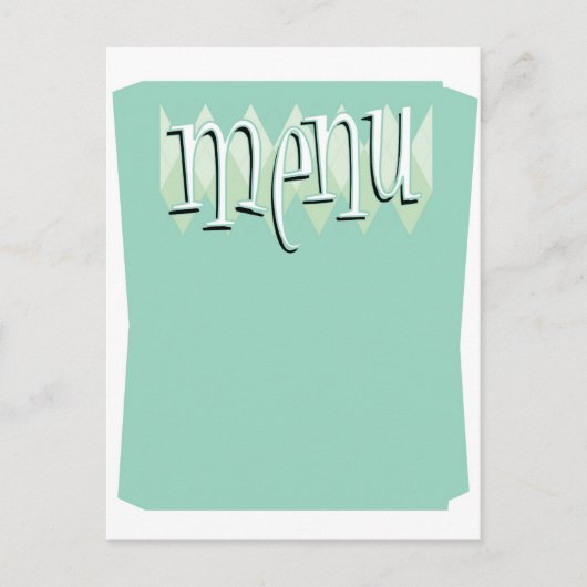 Cool retro stijl Blank menu sjabloon (Voorkant)