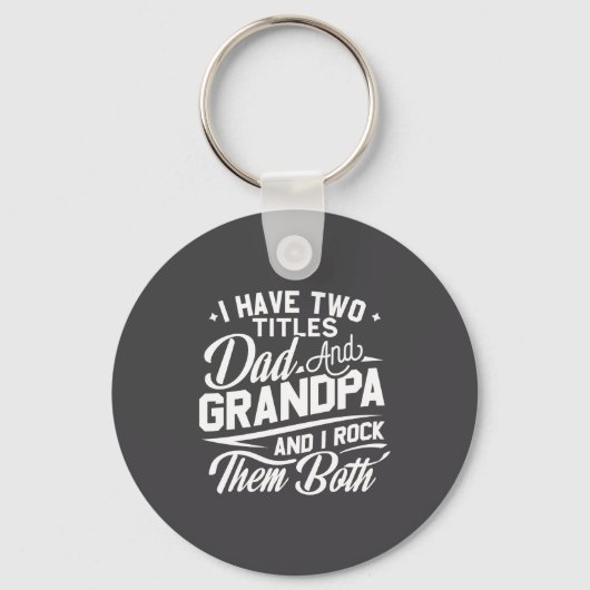 Cool Retro Stijl Cadeau Voor Nieuwe Grootvaders Sleutelhanger (Voorkant)