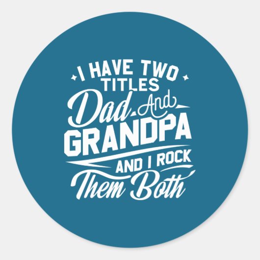 Cool Retro Style Gift For New Grandpas Ronde Sticker (Voorkant)