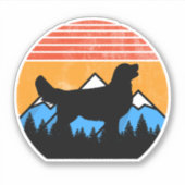  Cool Retro Sun Wilderness Golden Retriever Sticker (Voorkant)