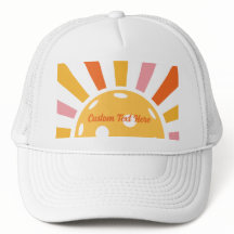 Cool Retro Sunburst Gepersonaliseerd Pickleball