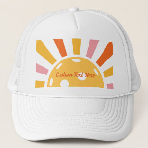 Cool Retro Sunburst Gepersonaliseerd Pickleball Trucker Pet