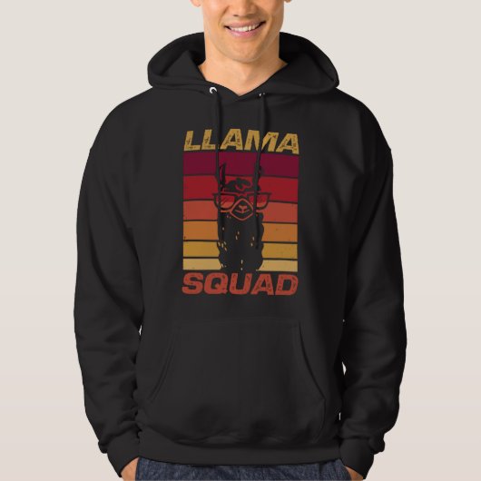 Cool Retro Sunglasses Llama Llama Squad Hoodie (Voorkant)