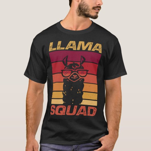 Cool Retro Sunglasses Llama  Llama Squad T-shirt (Voorkant)
