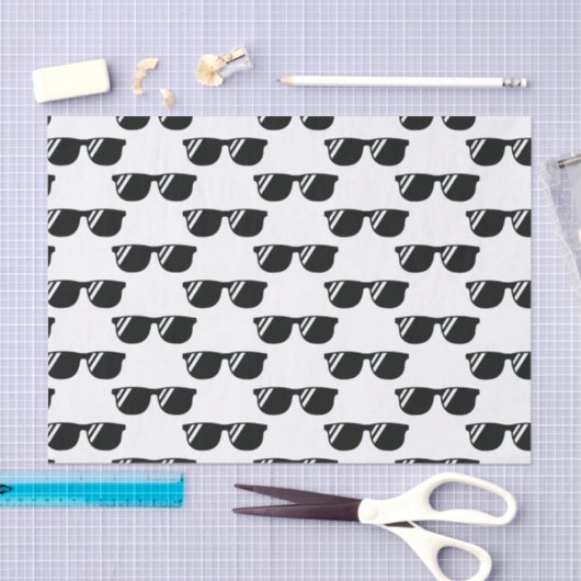 Cool Retro Sunglazen Afstudeerder Party Thema Tissuepapier (Craft)