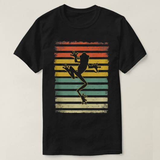 Cool Retro Sunset Tree Frog Silhouet Graphic T-shirt (Design voorkant)