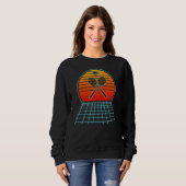 Cool Retro Sunset Vaporwave Badminton Trui (Voorkant volledig)