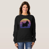 Cool Retro Sunset Yorkshire Terrier Fun Owner Gre Trui (Voorkant volledig)