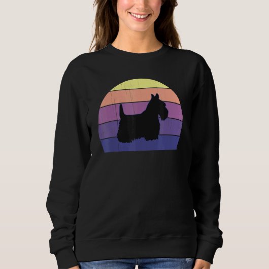 Cool Retro Sunset Yorkshire Terrier Fun Owner Gre Trui (Voorkant)