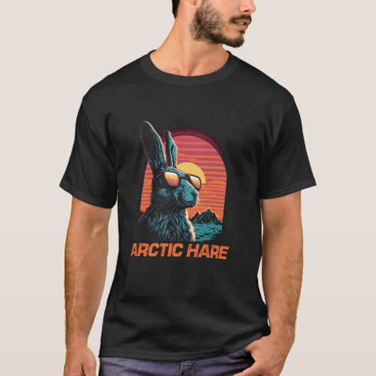 Cool Retro Sunset Zonnebril Arctic Hare T-shirt (Voorkant)