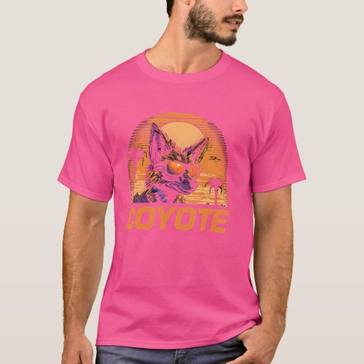 Cool Retro Sunset Zonnebril Coyote T-shirt (Voorkant)