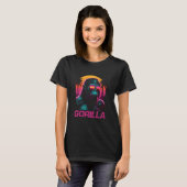 Cool Retro Sunset Zonnebril Gorilla T-shirt (Voorkant volledig)
