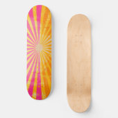Cool Retro Sunshine Roze en Oranje Skateboard (Voorkant)