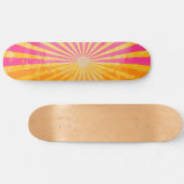 Cool Retro Sunshine Roze en Oranje Skateboard (Horizontaal)