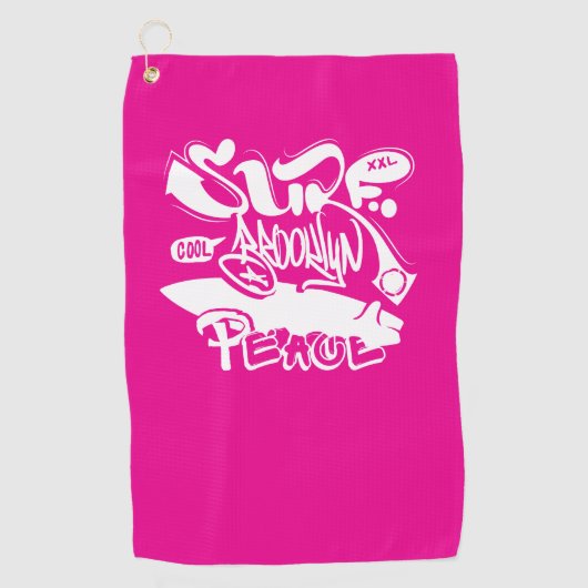 Cool Retro Surf Brooklyn Peace  Golfhanddoek (Voorkant)