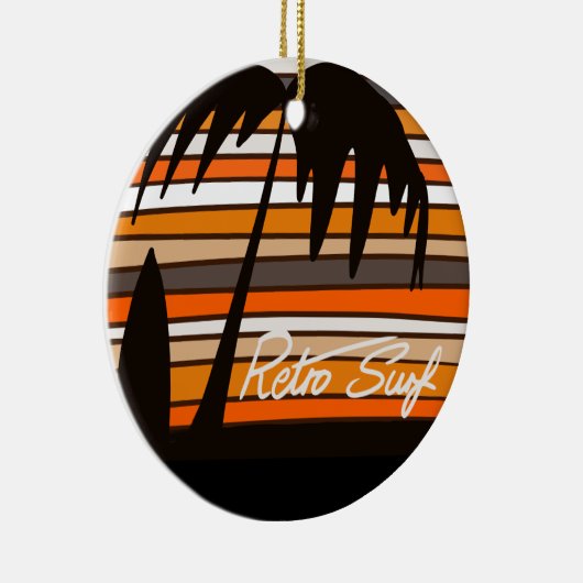 Cool Retro Surf Kerstversiering Keramisch Ornament (Rechts)