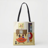 Cool Retro tekenmerken Home Art Swanky Design Tote Bag (Voorkant)