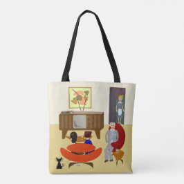 Cool Retro tekenmerken Home Art Swanky Design Tote Bag