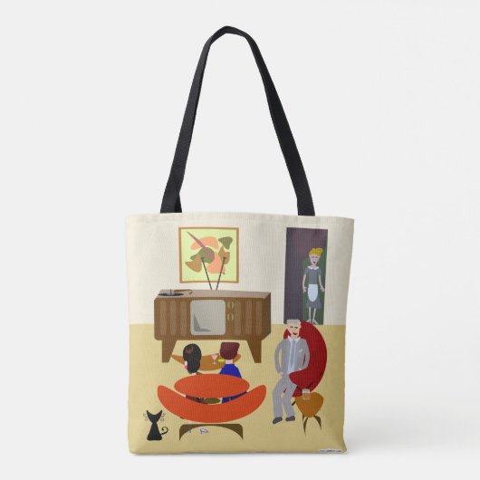 Cool Retro tekenmerken Home Art Swanky Design Tote Bag (Achterkant)