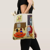 Cool Retro tekenmerken Home Art Swanky Design Tote Bag (Dichtbij)