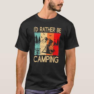 Cool Retro Tent in de Natuur die ik liever Campin  T-shirt