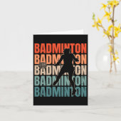 Cool Retro Text Silhouette Badminton Kaart (Gele Bloem)