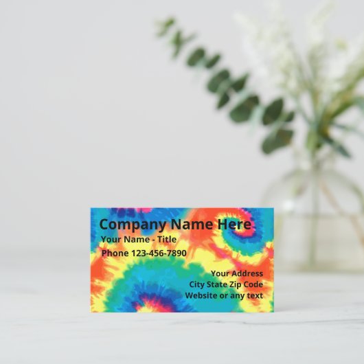 Cool Retro Tie Dye Patroon Visitekaartje (Staand voorkant)
