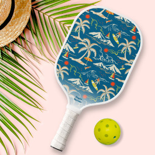 Cool Retro Tropische Hawaiian Surfer aangepaste te Pickleball Paddle