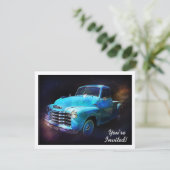 Cool Retro Truck Birthday of Retirement Party Kaart (Staand voorkant)