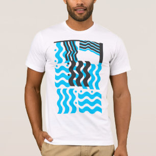 Cool Retro Turquoise & Black T-shirt