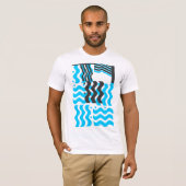 Cool Retro Turquoise & Black T-shirt (Voorkant volledig)