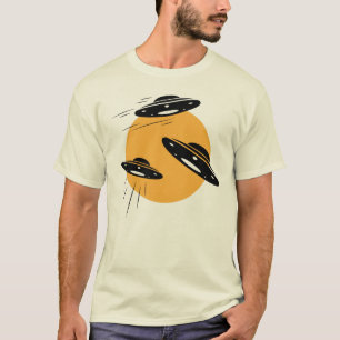 Cool Retro UFO-invasie T-shirt