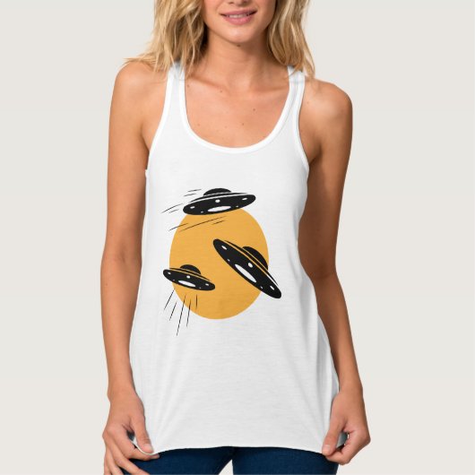 Cool Retro UFO Invasie Top (Voorkant)