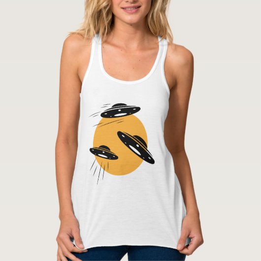 Cool Retro UFO Invasion Tank Top (Voorkant)