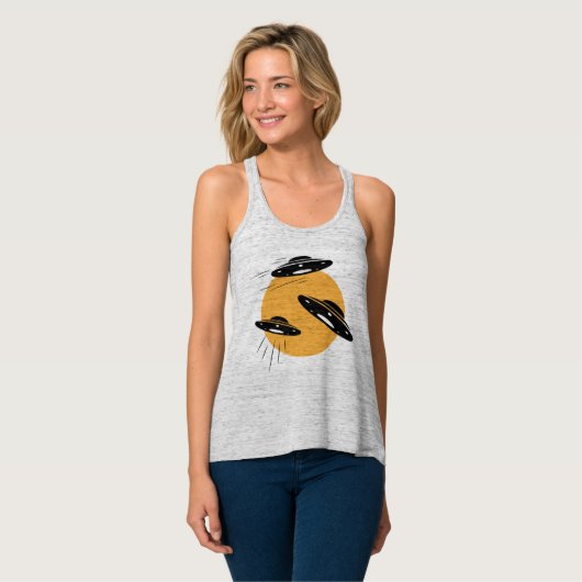 Cool Retro UFO Invasion Tanktop (Volledige Voorkant)
