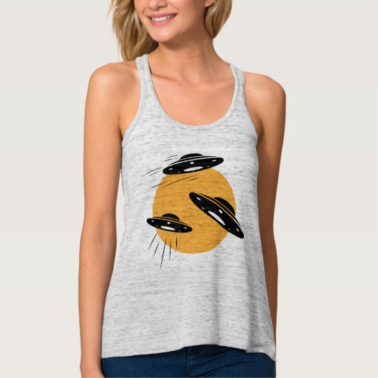 Cool Retro UFO Invasion Tanktop (Voorkant)