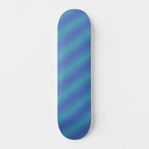 Cool Retro Verbleekte Blauwe en Groene Ombre Strip Persoonlijk Skateboard
