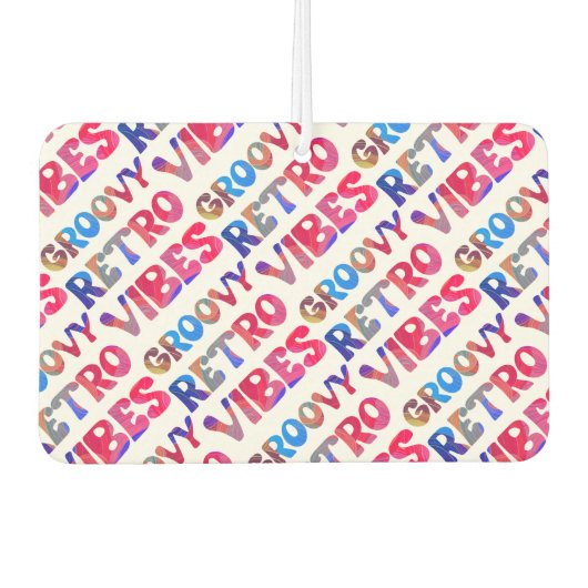 Cool Retro Vibes Kleurrijke Hippie 70s-geïnspireer Luchtverfrisser (Voorkant)