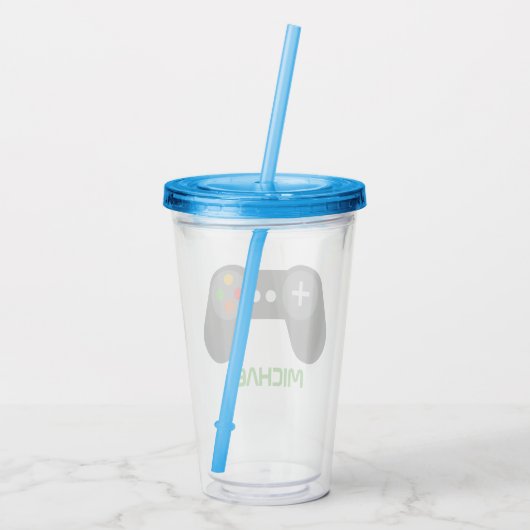 Cool Retro Video Game Controller Acryl Drinkbeker (Achterkant)