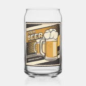 Cool retro vintage bierliefhebbers blikvorm glas (Achterkant)