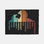 Cool Retro Vintage Stijl Scouts Wet Fleece Deken (Voorkant (Horizontaal))