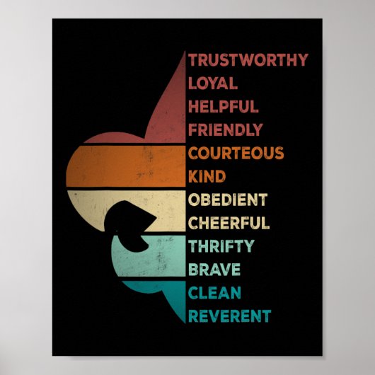 Cool Retro Vintage Stijl Scouts Wet Poster (Voorkant)