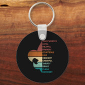 Cool Retro Vintage Style Scouting Law  Sleutelhanger (Voorkant)