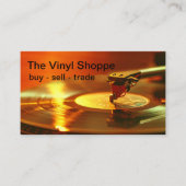 Cool Retro Vinyl Records Store Visitekaartje (Voorkant)