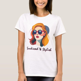 Cool Retro Vrouw Portret T-shirt