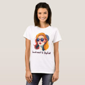 Cool Retro Vrouw Portret T-shirt (Voorkant volledig)