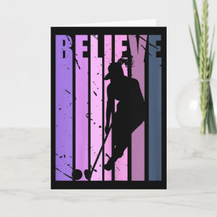 Cool Retro Vrouwenhockey Speler Coach Hockey Kaart