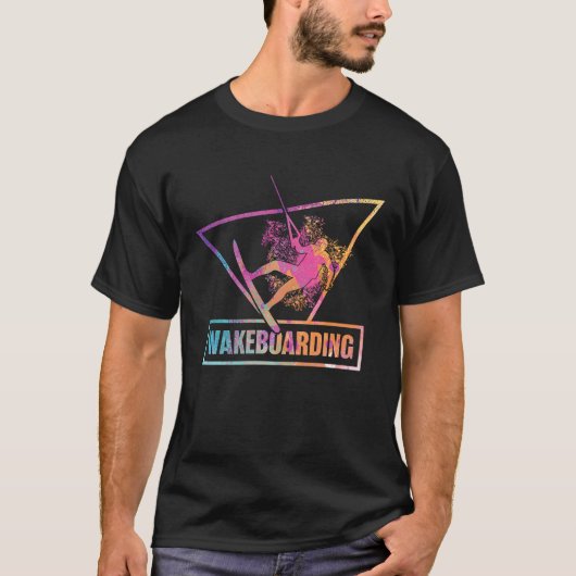 Cool Retro Wakeboarding For Wakeboard T-shirt (Voorkant)