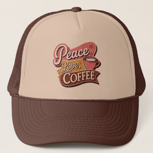 Cool retro woordkunst koffie trucker pet (Voorkant)